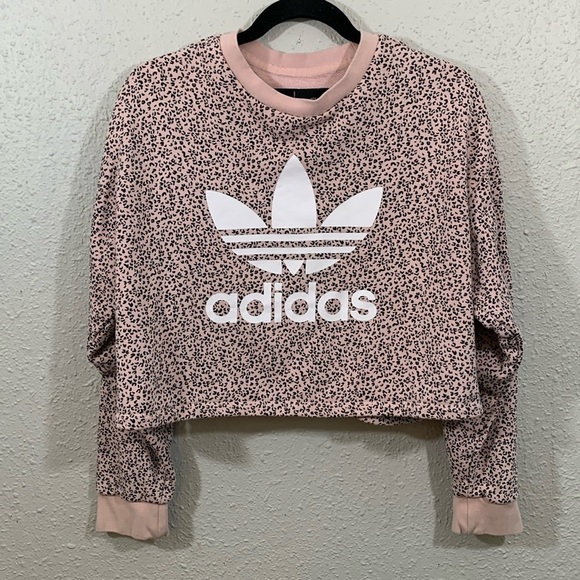adidas Her Studio London Trefoil French Terry Animal Print Sweatshirt Size M - Picture 4 of 16